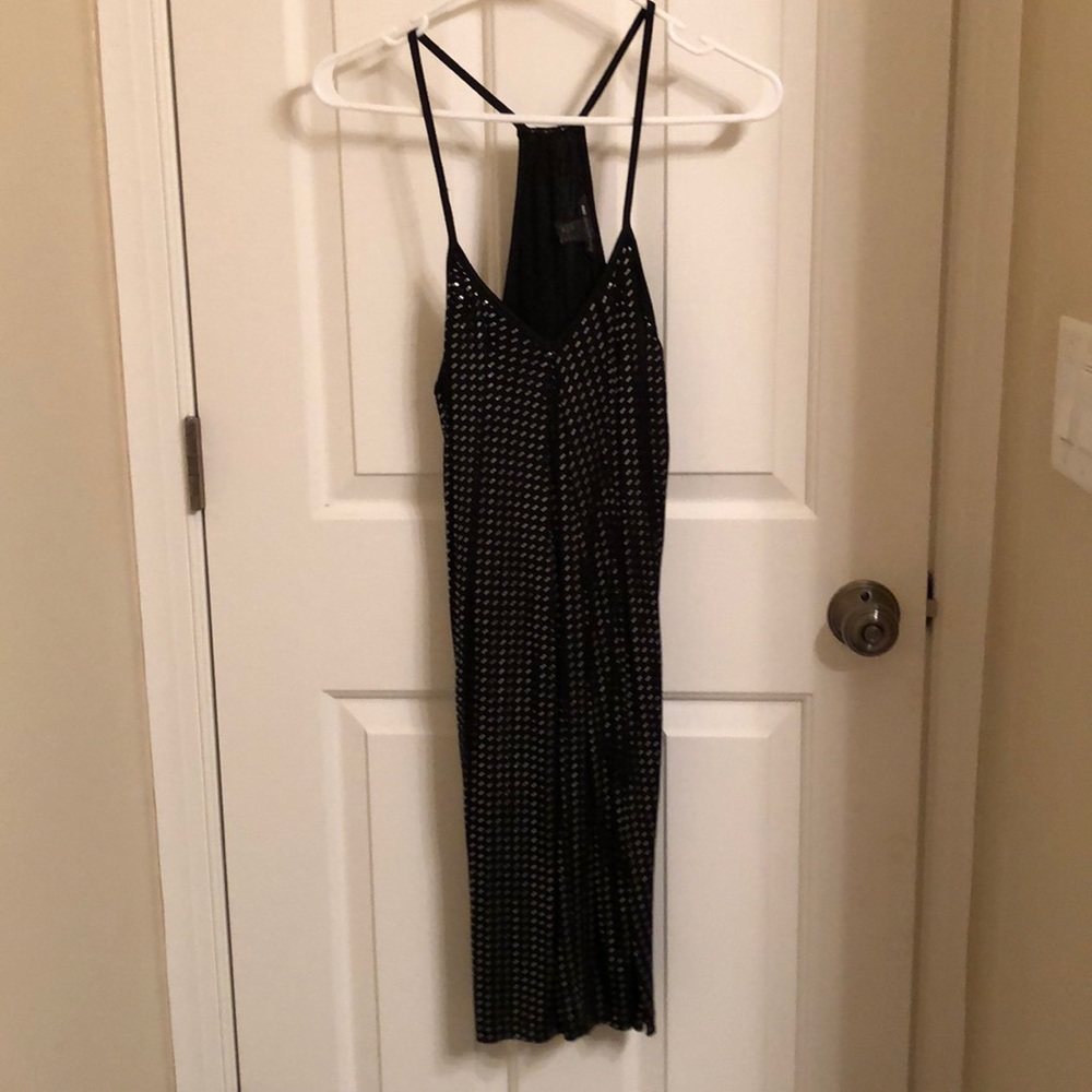 Mango Slim Black Dress with Silver Detail